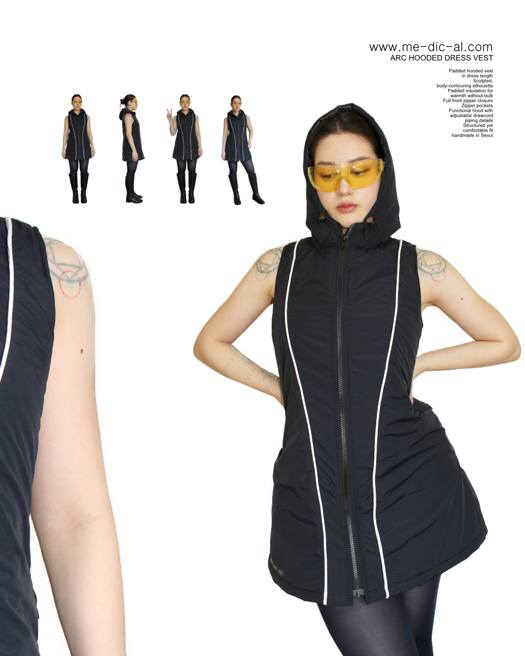 ARC HOODED DRESS VEST