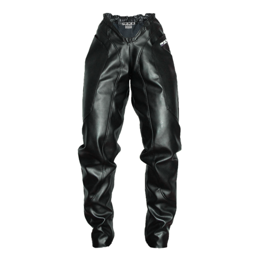 HIGH LOW PANTS in BLACK LEATHER