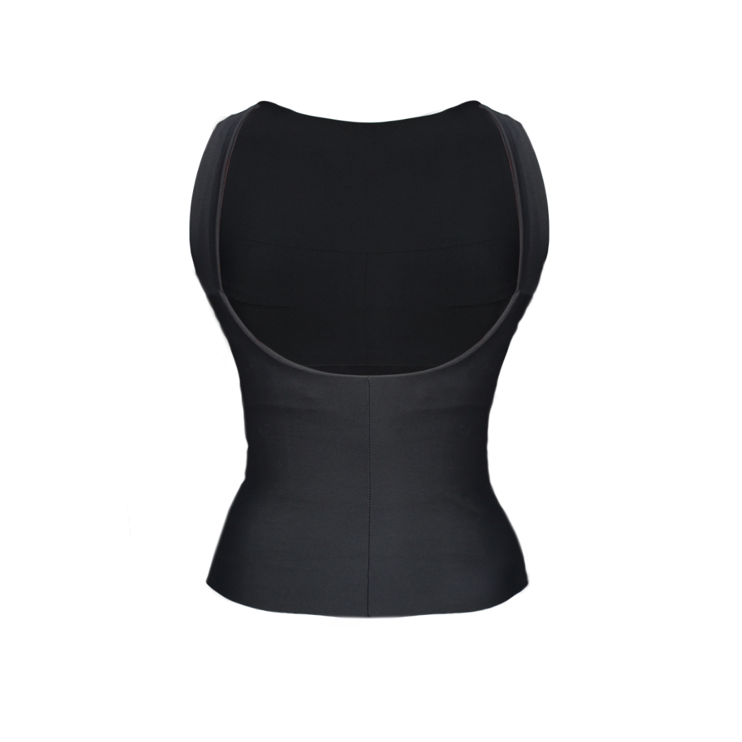 Black waist trainer on a white background