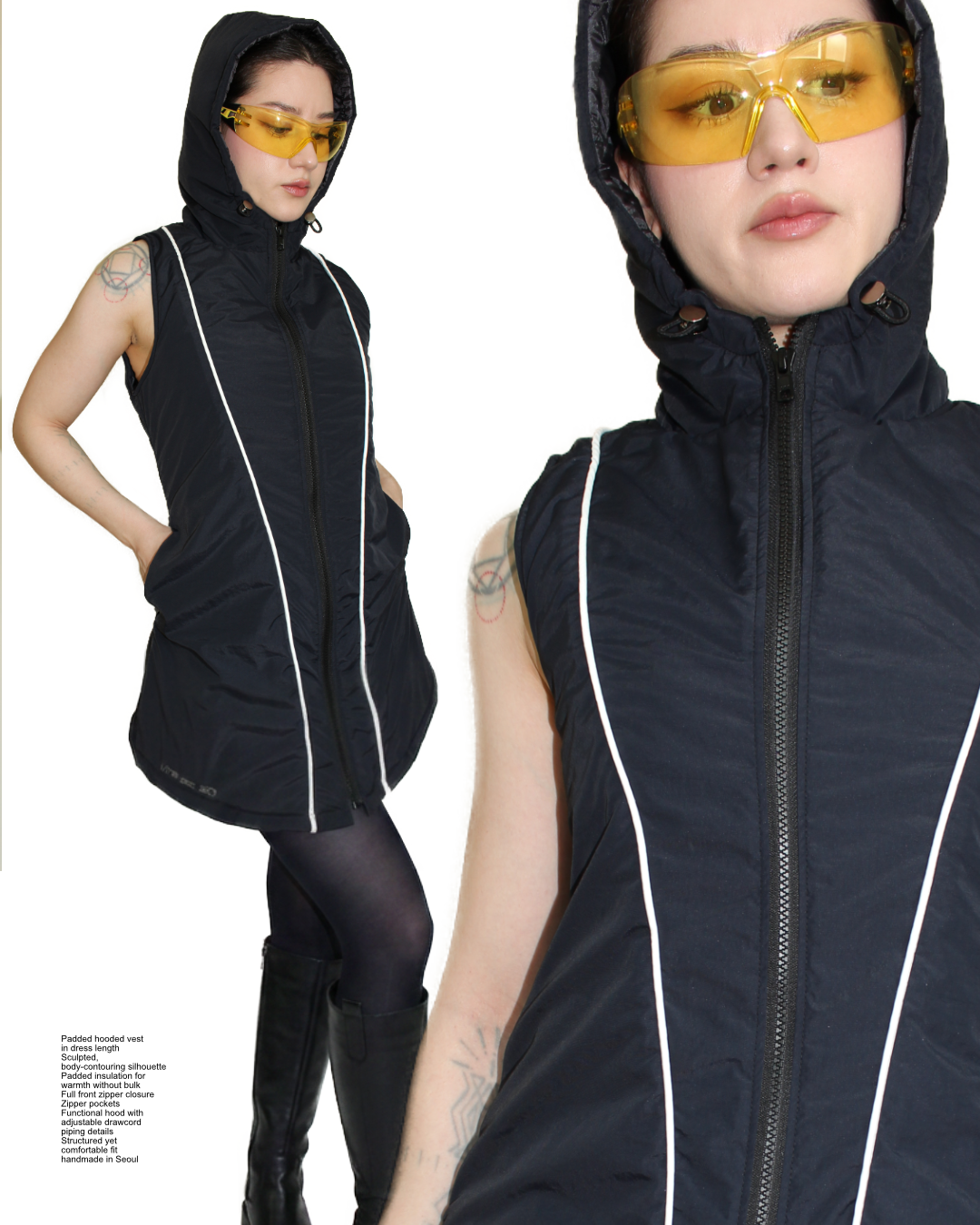 ARC HOODED DRESS VEST