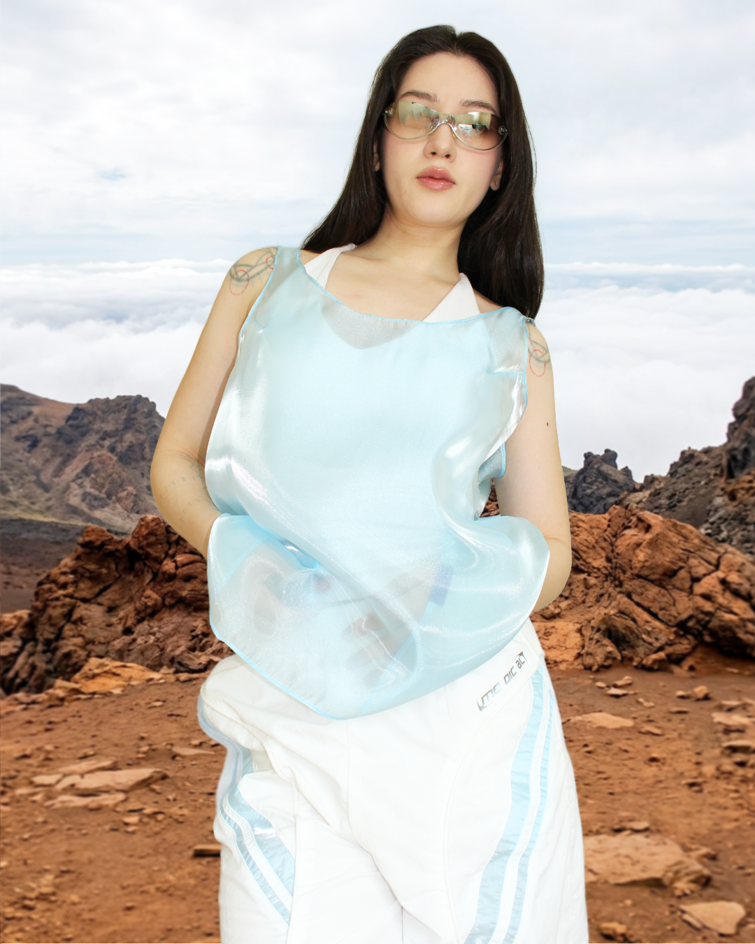 AURORA TIE TOP BLUE