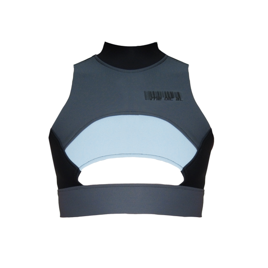 MECHA CROP TOP DARK GREY MIX